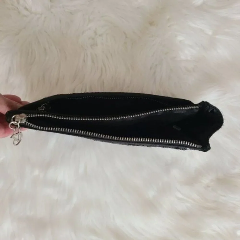 Victoria Secret Black and Silver Sequin Clutch Evening